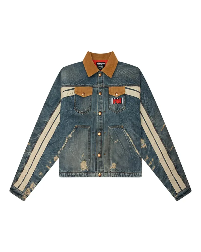 RRR123 Jeansjacke im Distressed-Look - Blau Blau