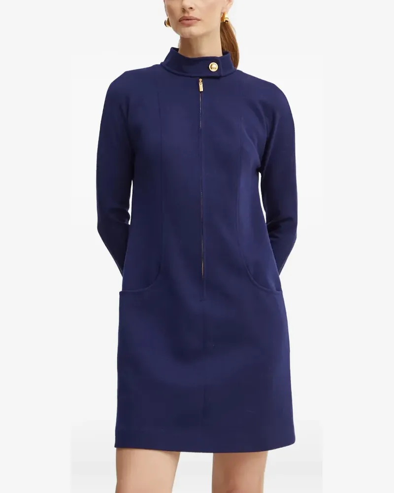 Luisa Spagnoli Kleid mit Stehkragen - Blau Blau