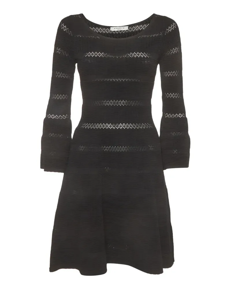 Sandro pointelle bell-sleeve midi dress - Schwarz Schwarz