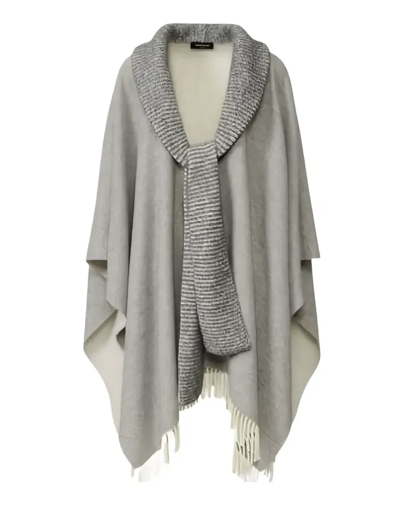 Fabiana Filippi Wollcape mit Schalkragen und Pailletten - Grau Grau