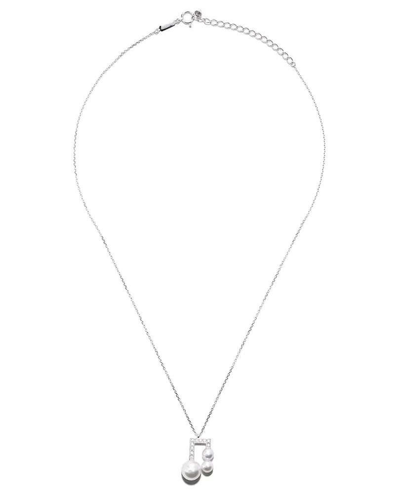 TASAKI 18kt 'Balance Class Collection Line' Weißgoldhalskette - Silber Silber