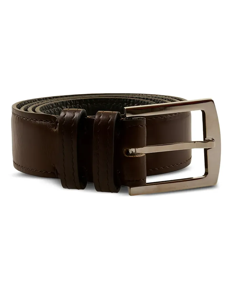 Kiton buckle-fastening leather belt - Braun Braun