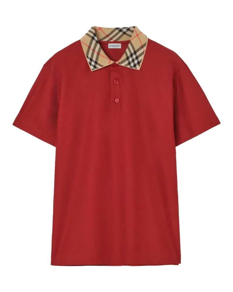 Burberry Poloshirt mit Check-Kragen - Rot Rot