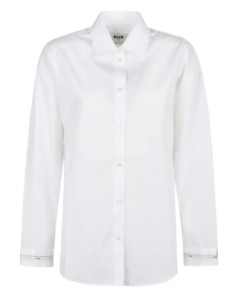MSGM Hemd mit Logo - Weiß Weiß