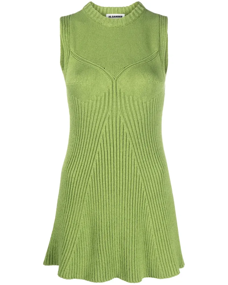 Jil Sander Geripptes Stricktop - Grün Grün
