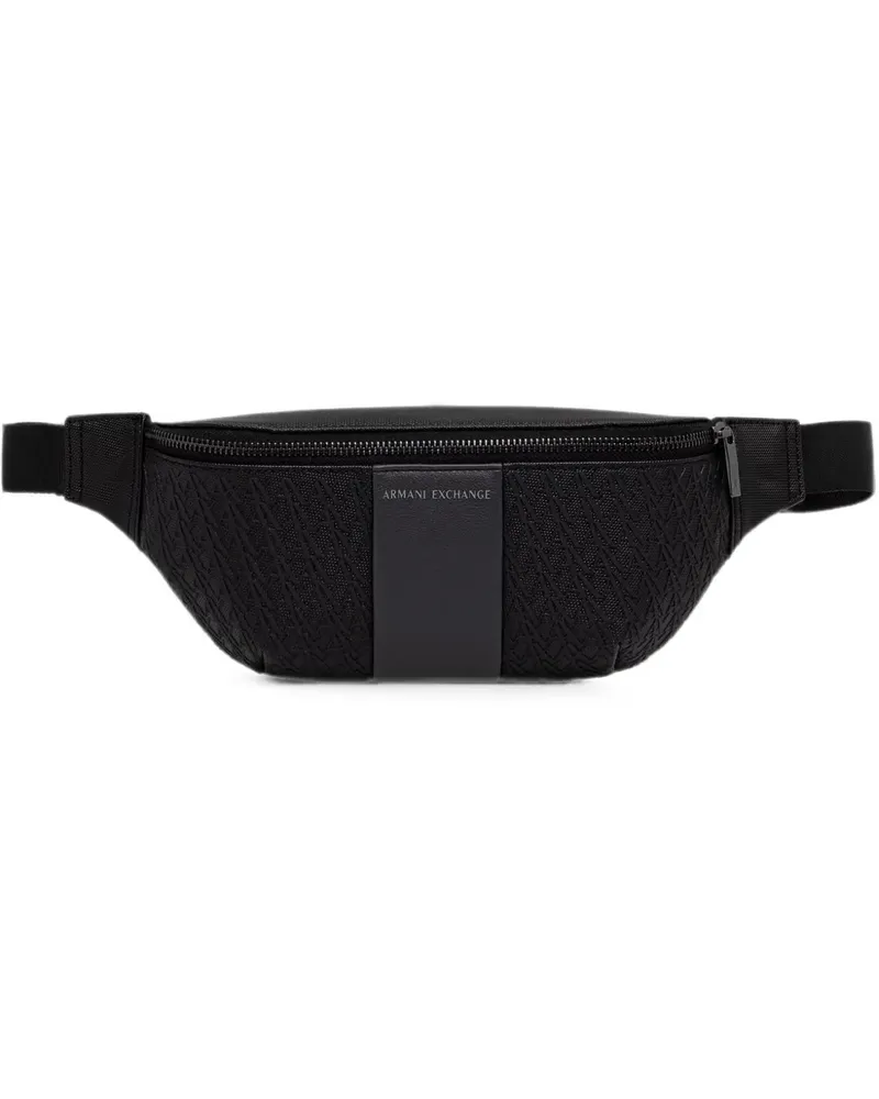 Armani Exchange Gürteltasche mit Monogrammmuster - Schwarz Schwarz
