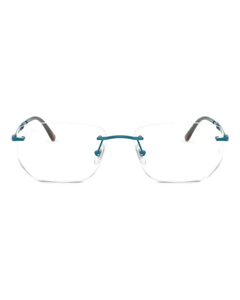 Ray Ban Rahmenlose Brille mit eckigen Gläsern - Blau Blau