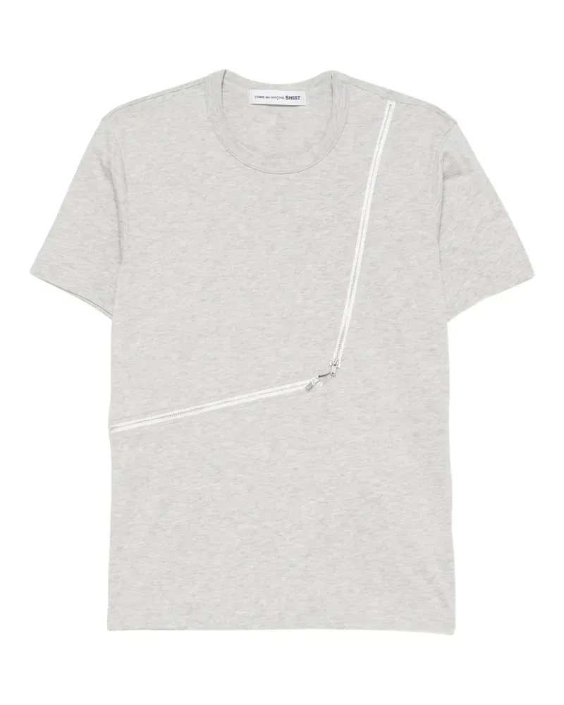Comme des Garçons T-Shirt mit diagonalem Reißverschluss - Grau Grau
