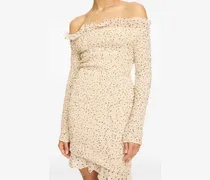Gerüschtes Corinette Kleid mit Polka Dots - Nude