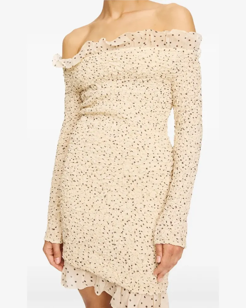 By Malene Birger Gerüschtes Corinette Kleid mit Polka Dots - Nude Nude