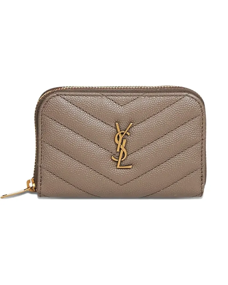Saint Laurent Cassandre Portemonnaie mit Logo - Braun Braun