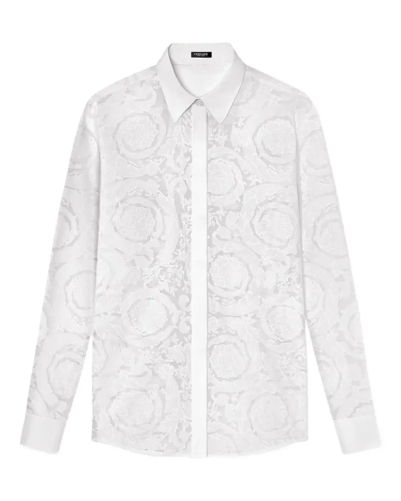 Versace Hemd aus Barocco-Jacquard - Weiß Weiß