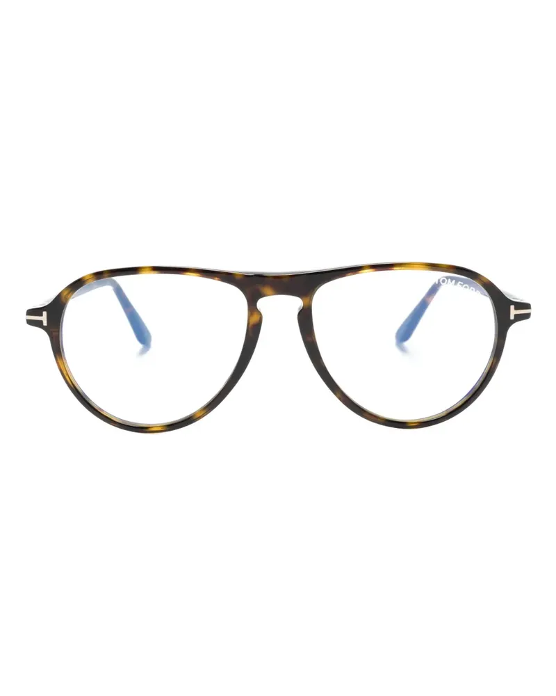 Tom Ford Brille mit Oversized-Gestell - Braun Braun