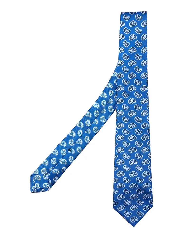 Kiton Krawatte aus Seide mit Paisley-Print - Blau Blau