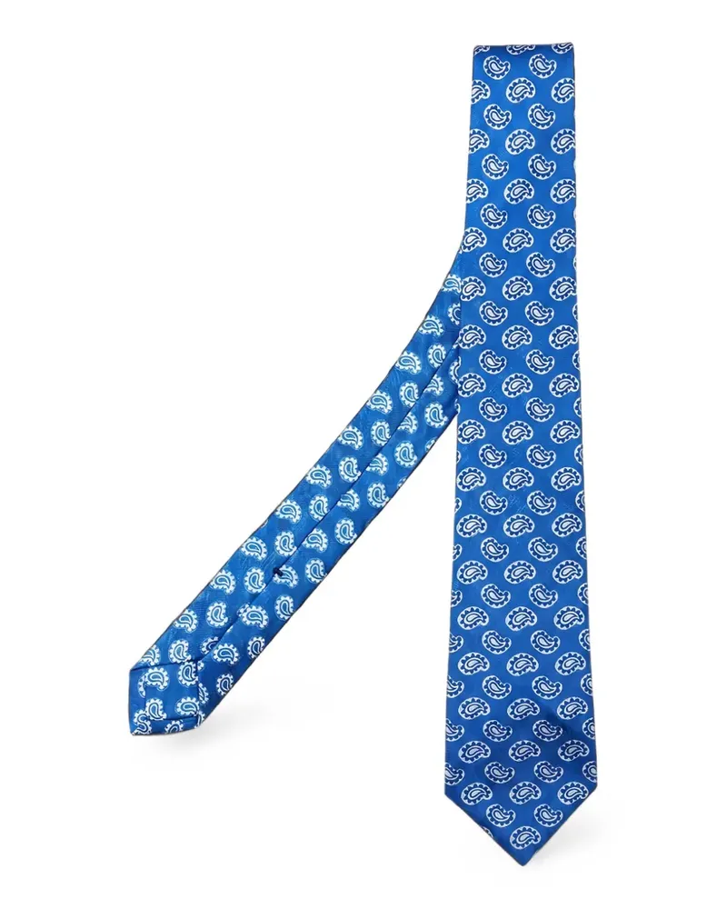 Kiton Krawatte aus Seide mit Paisley-Print - Blau Blau