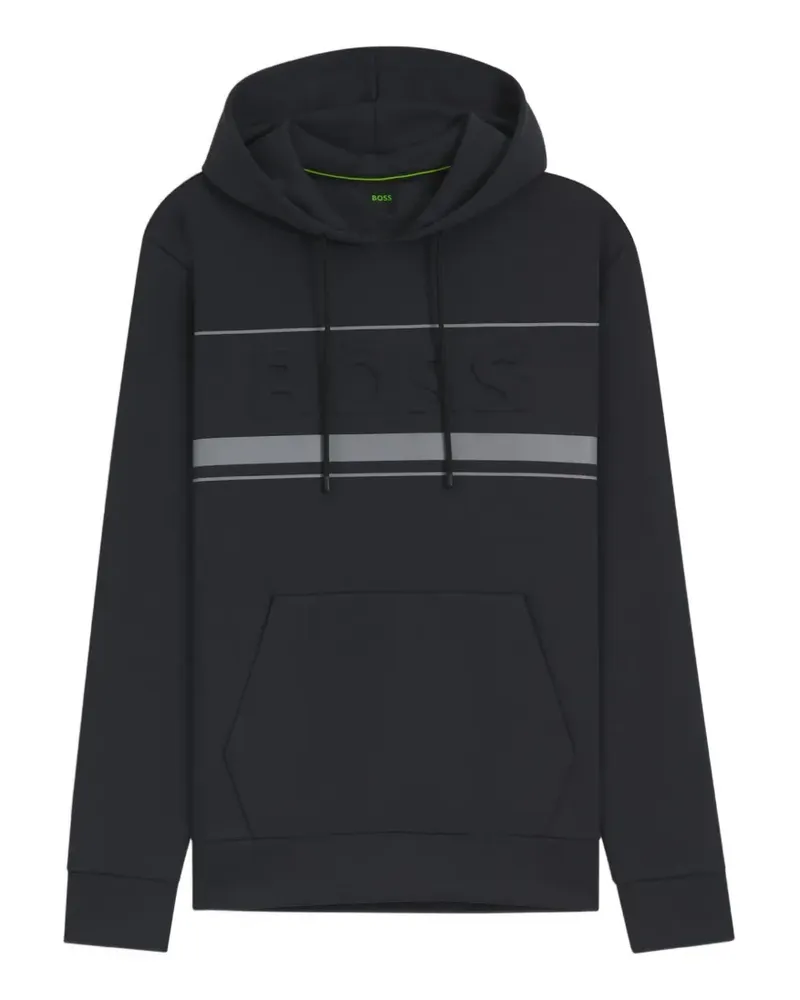 HUGO BOSS Sweatshirt mit Logo-Streifen - Schwarz Schwarz