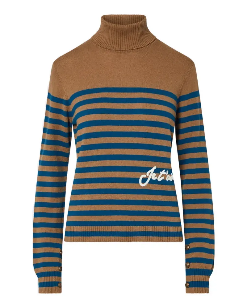 Liu Jo Gestreifter Rollkragenpullover - Braun Braun
