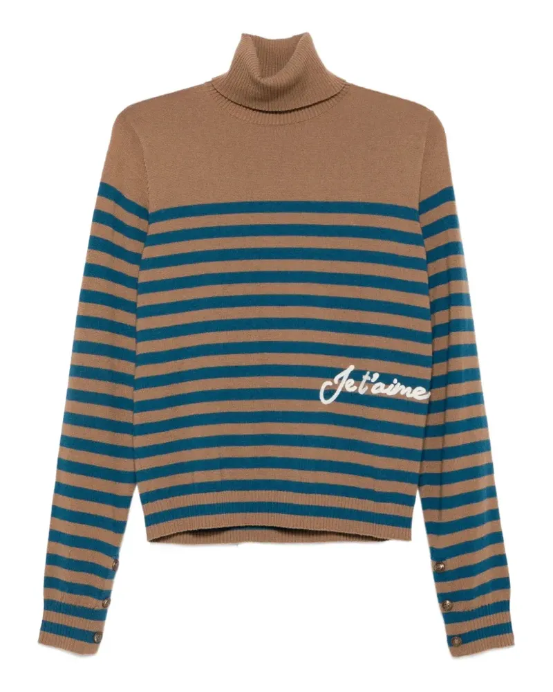 Liu Jo Gestreifter Rollkragenpullover - Braun Braun