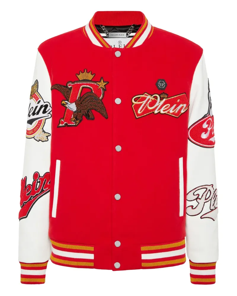 Philipp Plein Bomberjacke im College-Look - Rot Rot