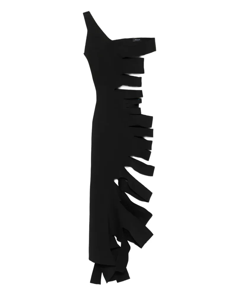 Thierry Mugler Asymmetrisches Kleid mit Cut-Out - Schwarz Schwarz