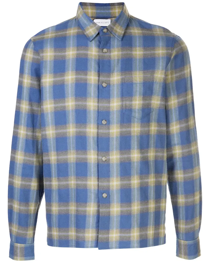 John Elliott + Co Hemd mit Karomuster - Blau Blau