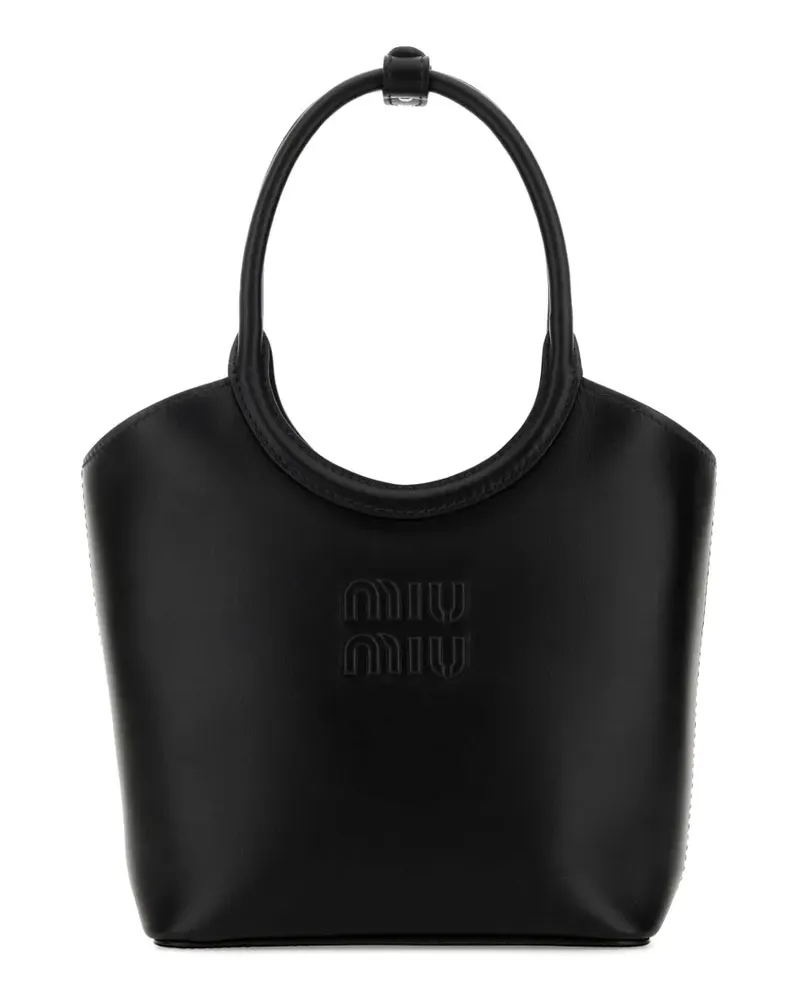 Miu Miu Ivy embossed-logo leather tote bag - Schwarz Schwarz