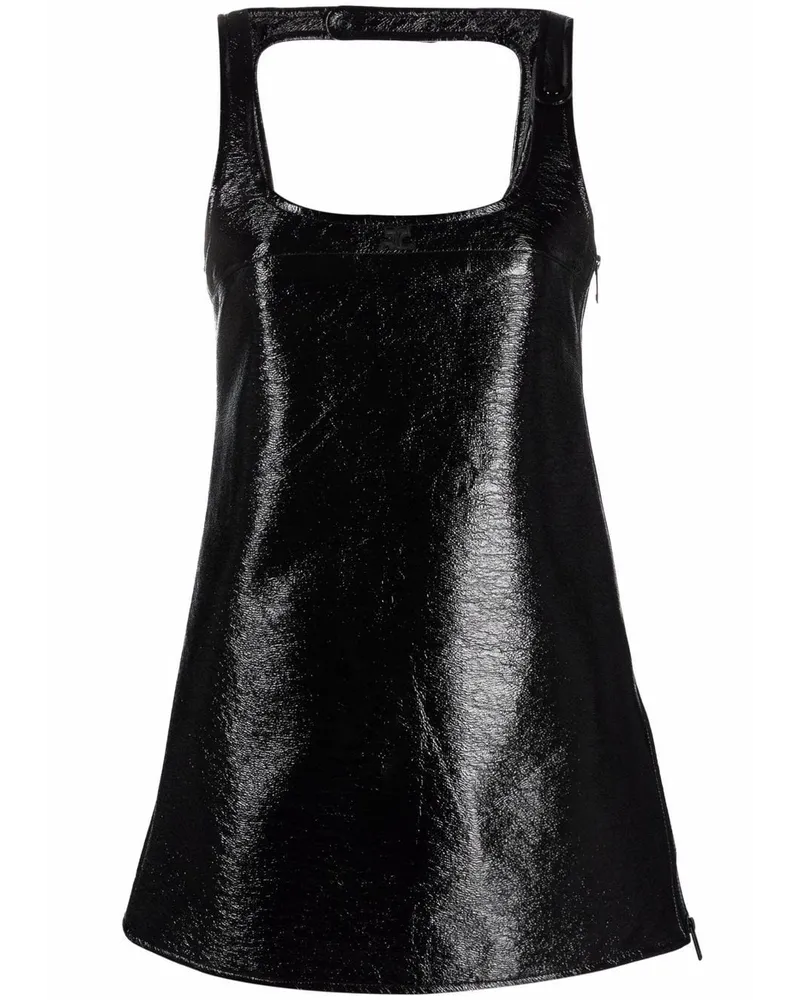 Courrèges Ärmelloses Minikleid - Schwarz Schwarz