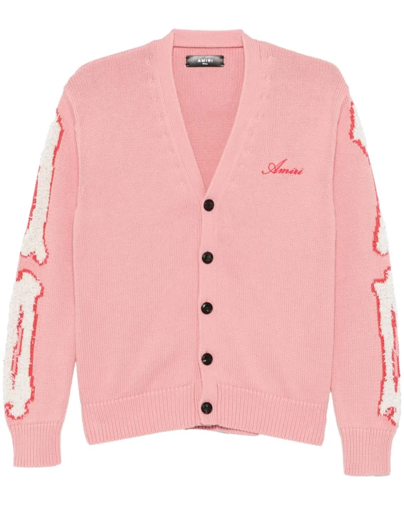Amiri Cardigan mit Bone-Applikation - Rosa Rosa