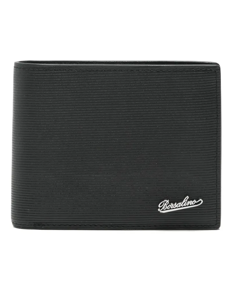 Borsalino Portemonnaie mit Logo-Schild - Schwarz Schwarz