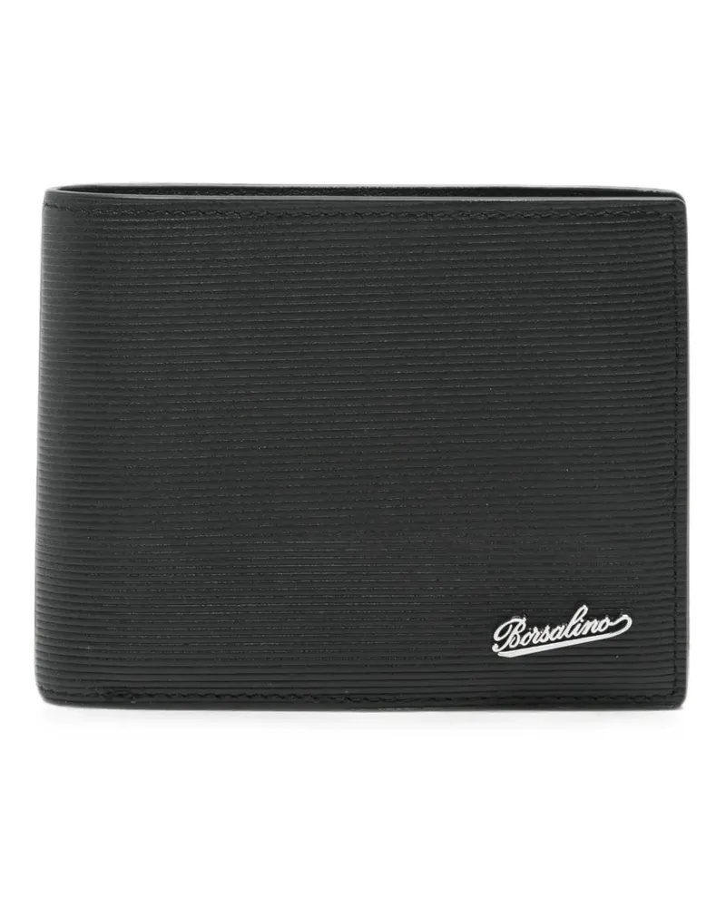 Borsalino logo-plaque bi-fold wallet - Schwarz Schwarz