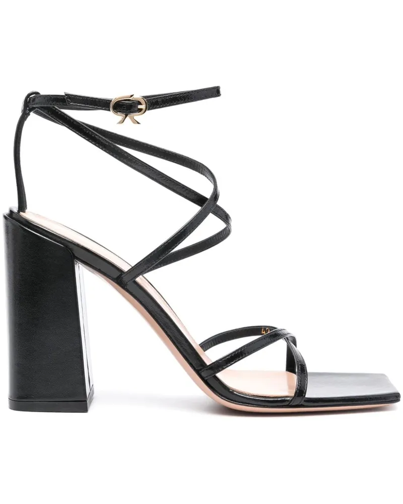 Gianvito Rossi Sandalen aus Leder 105mm - Schwarz Schwarz