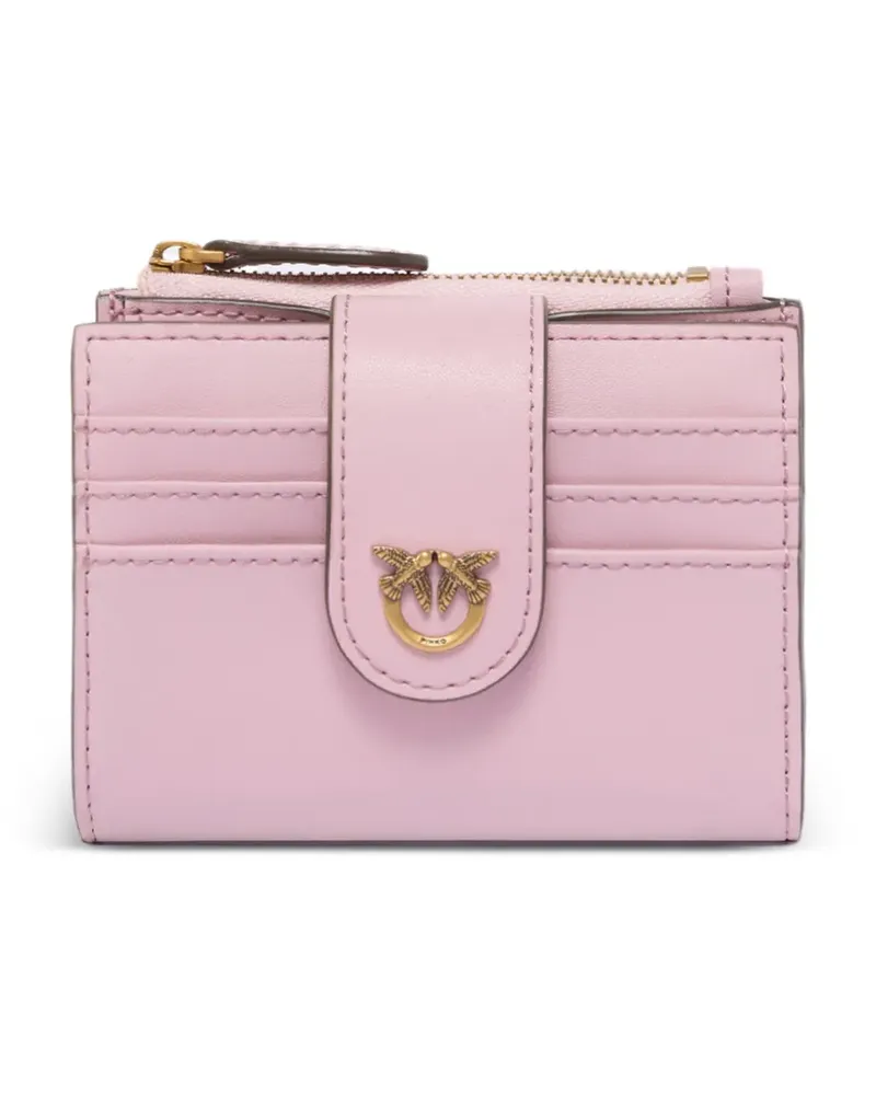 Pinko birds leather card holder - Rosa Rosa
