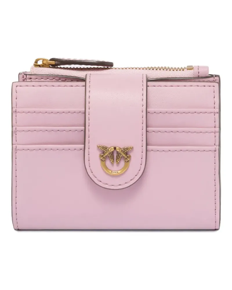 Pinko birds leather card holder - Rosa Rosa