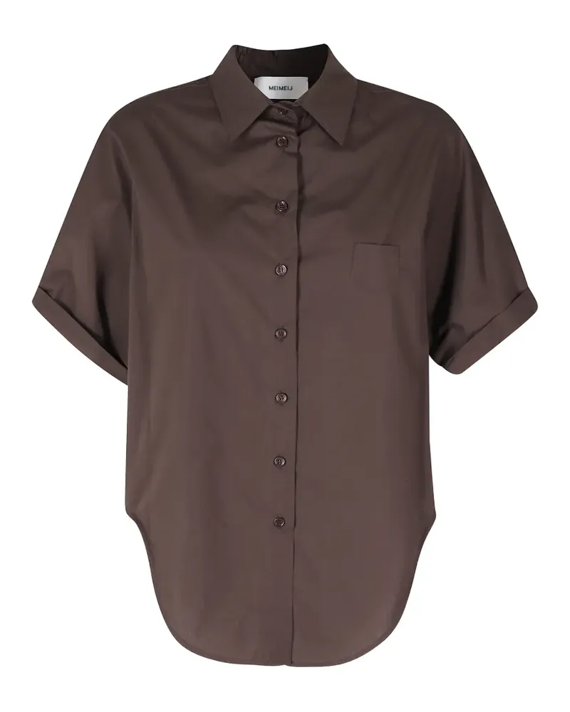 MEIMEIJ short-sleeve chest-pocket shirt - Braun Braun