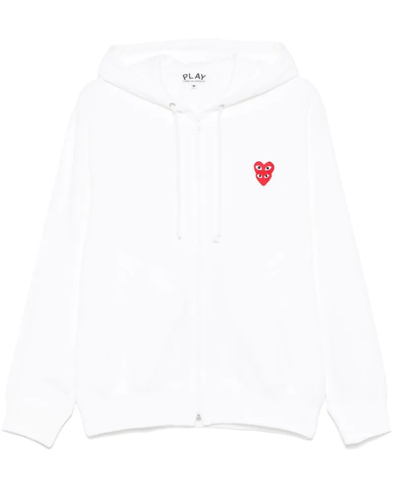 Comme des Garçons Kapuzenjacke mit Herz-Patch - Weiß Weiß