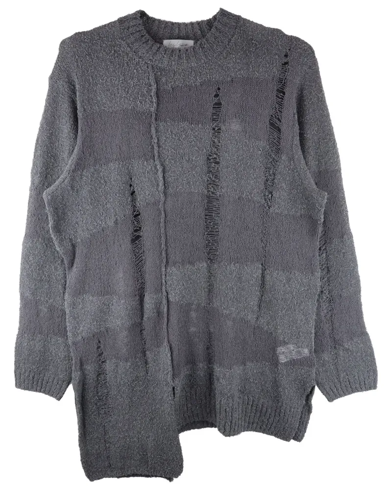 Yohji Yamamoto Ausgefranster Oversized-Pullover - Grau Grau