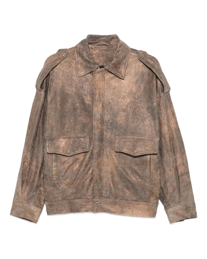 Giorgio Brato Schulterklappen-Jacke im Distressed-Look - Braun Braun