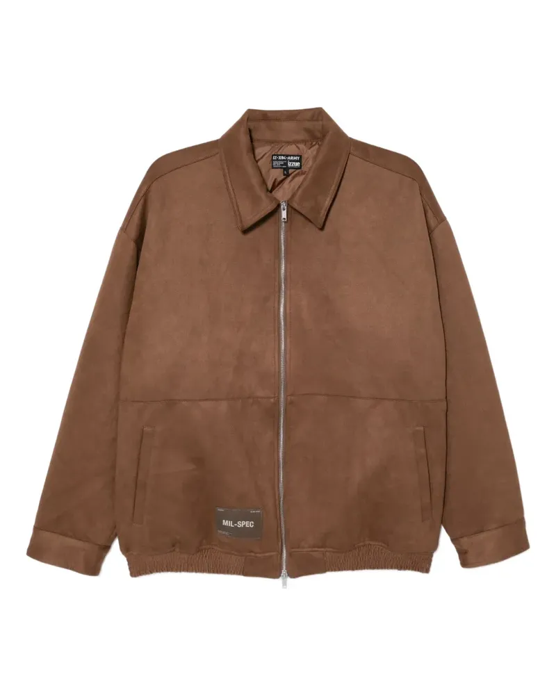 Izzue Jacke aus Faux-Wildleder mit Logo - Braun Braun