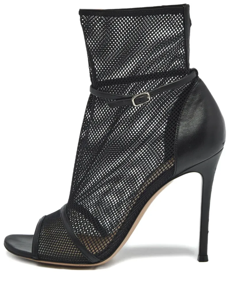 Gianvito Rossi 1187283 mesh leather ankle boots - Schwarz Schwarz