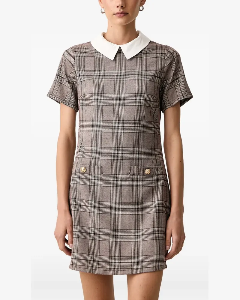 Silvian Heach Kariertes Minikleid - Braun Braun