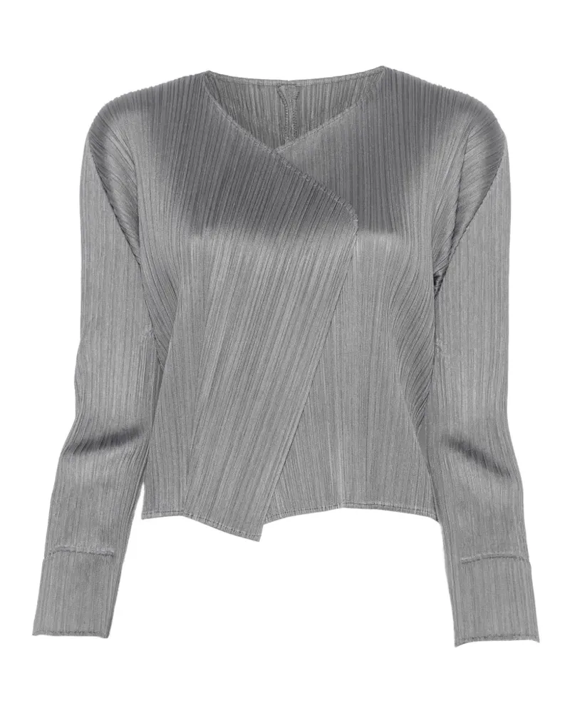 Issey Miyake pleated long-sleeve jacket - Silber Silber