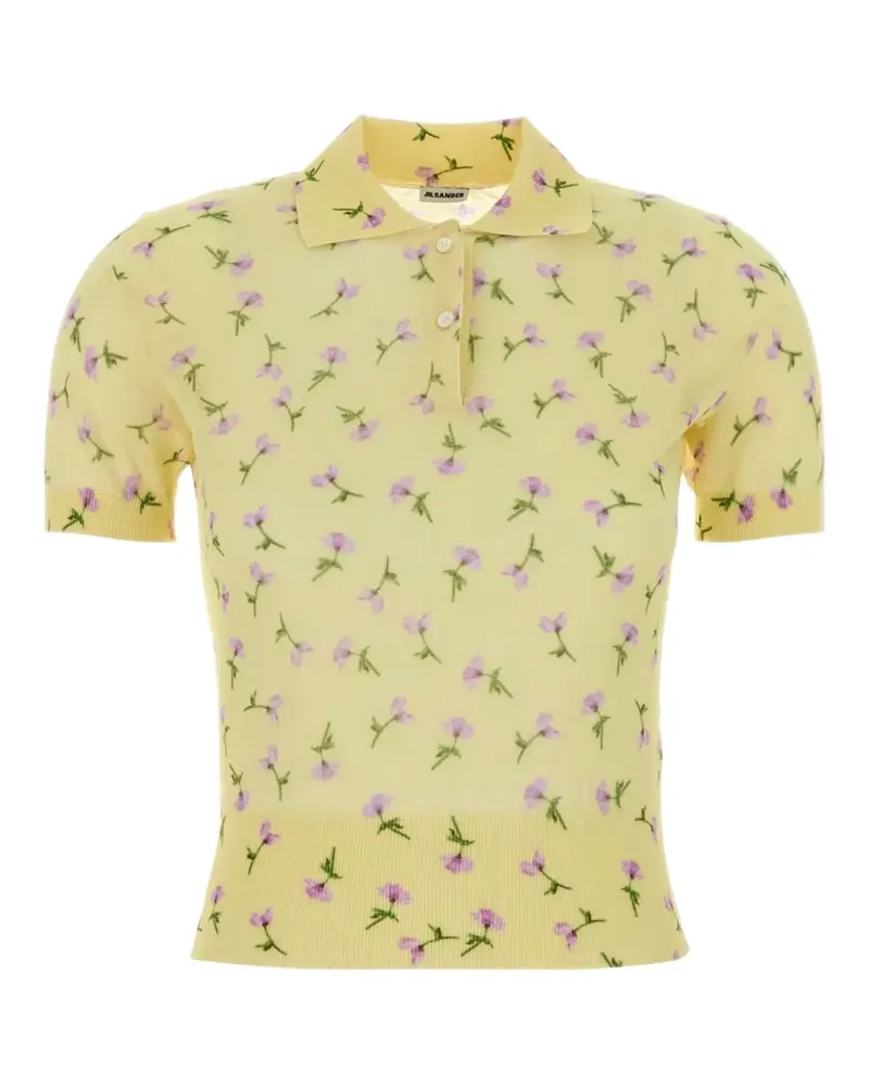 Jil Sander floral-print polo shirt - Gelb Gelb