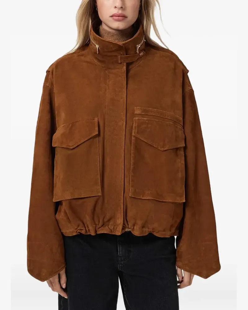 AllSaints Clay funnel-neck jacket - Braun Braun