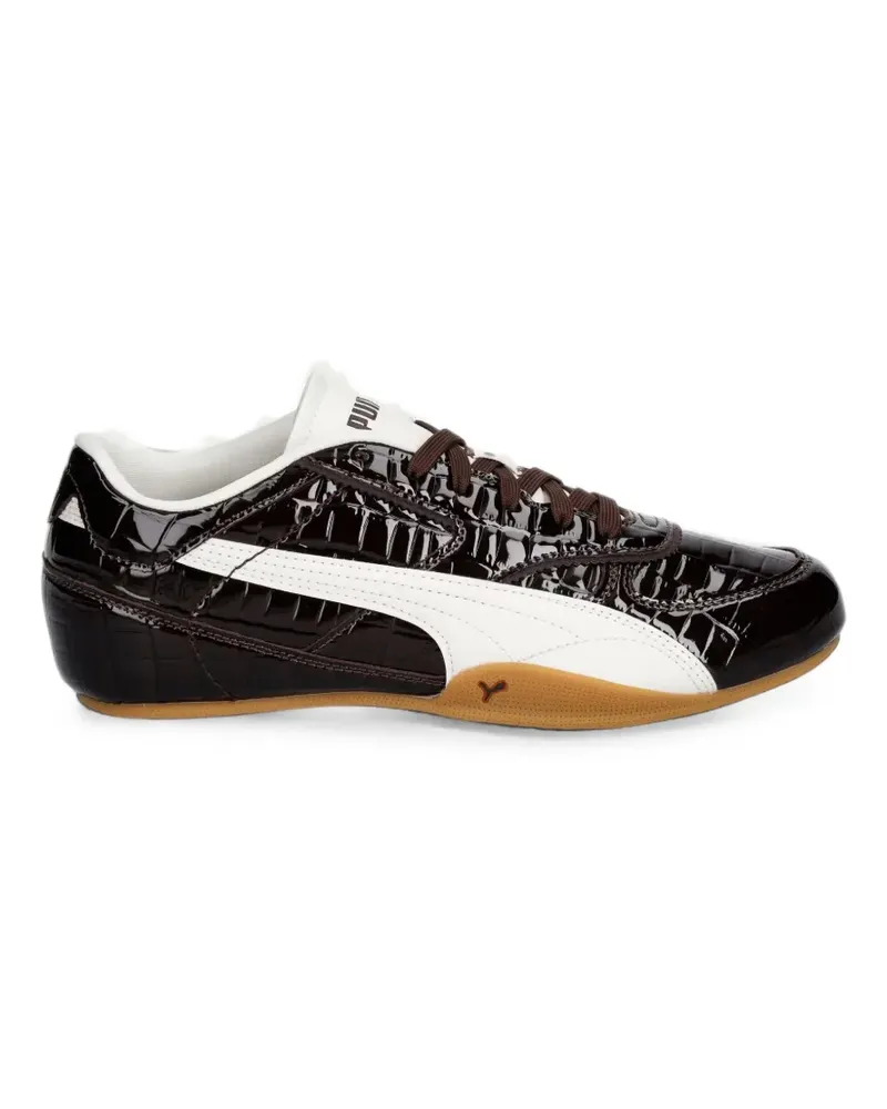 Puma Bella Mina croc-effect patent-finish sneakers - Braun Braun