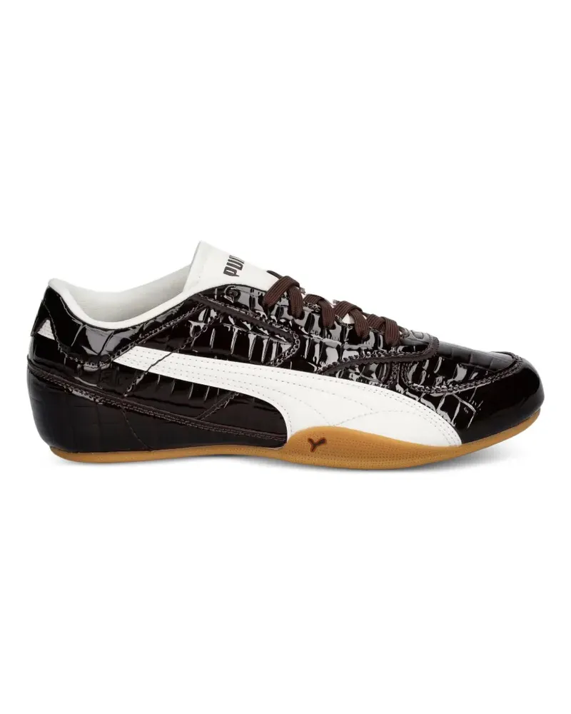 Puma Bella Mina Sneakers in Lackoptik mit Kroko-Effekt - Braun Braun