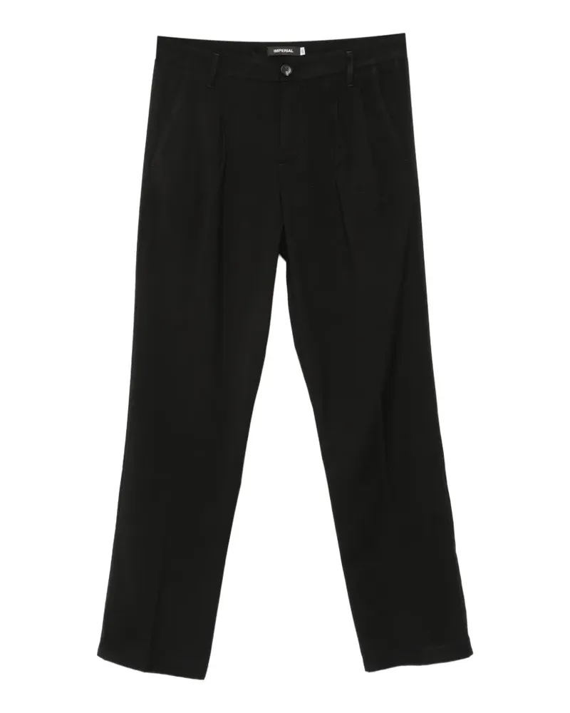 IMPERIAL Straight-Leg-Hose mit Falten - Schwarz Schwarz