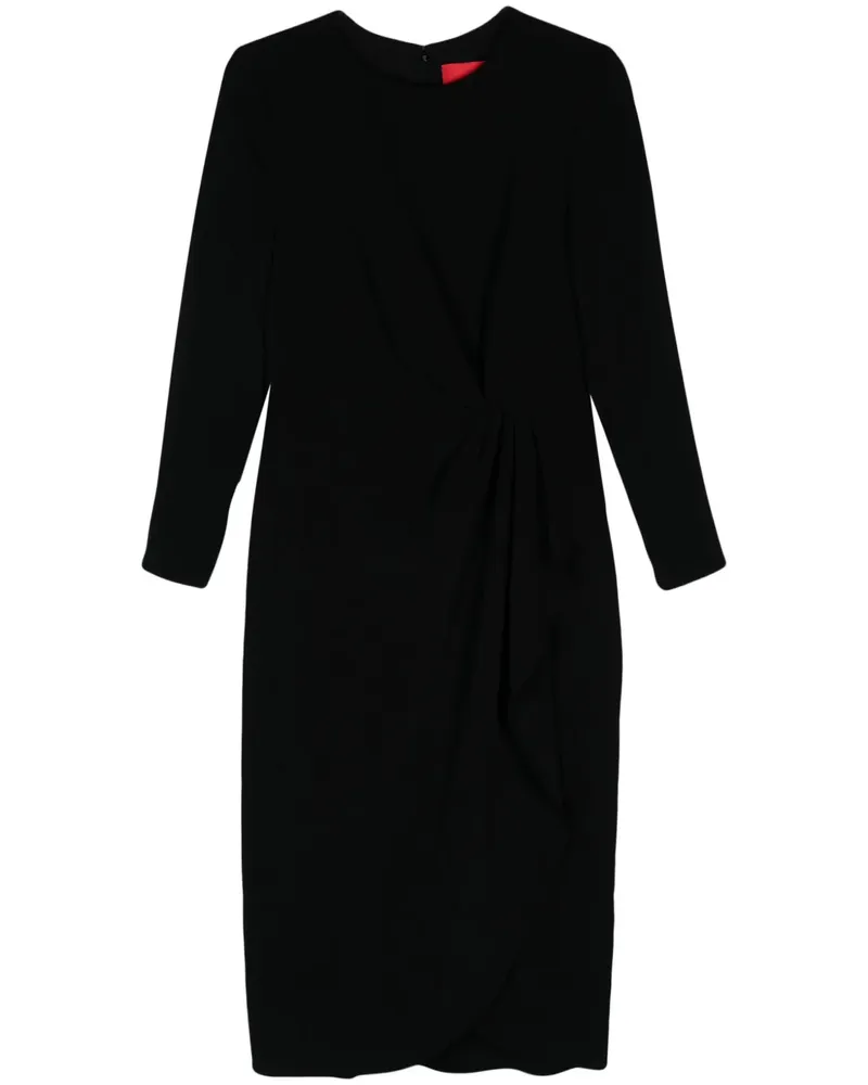 Carolina Herrera New York Midikleid mit Falten - Schwarz Schwarz
