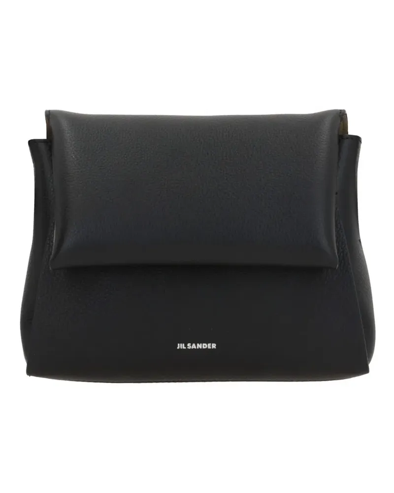 Jil Sander Schultertasche mit Klappendetail - Schwarz Schwarz