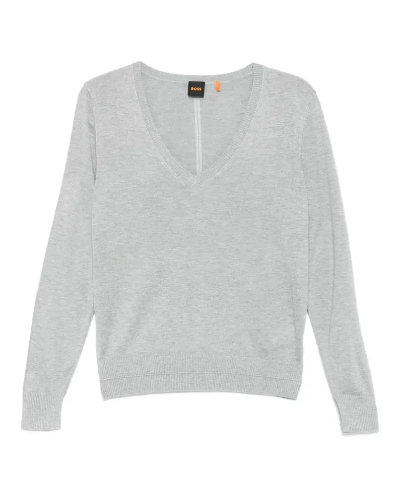 HUGO BOSS T-Shirt mit V-Ausschnitt - Grau Grau