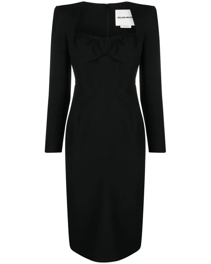Roland Mouret Midikleid mit Herzausschnitt - Schwarz Schwarz
